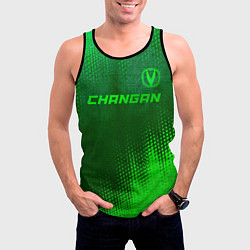 Майка-безрукавка мужская Changan - green gradient посередине, цвет: 3D-черный — фото 2