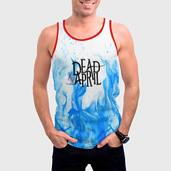 Майка-безрукавка мужская Dead by april fire blue, цвет: 3D-красный — фото 2