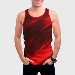Майка-безрукавка мужская Абстрактные линии красный, цвет: 3D-красный — фото 2