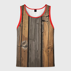 Майка-безрукавка мужская Old boards, цвет: 3D-красный