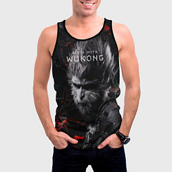 Майка-безрукавка мужская Black myth wukong black and white, цвет: 3D-черный — фото 2