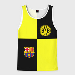 Майка-безрукавка мужская Barcelona x Borussia, цвет: 3D-белый