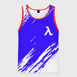 Майка-безрукавка мужская Half life белые краски, цвет: 3D-красный