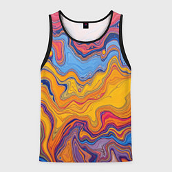 Майка-безрукавка мужская Поток разноцветной краски, цвет: 3D-черный