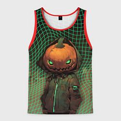Майка-безрукавка мужская Тыквенный Джек в неоновой сетке, цвет: 3D-красный