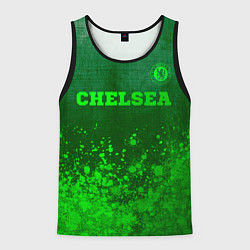 Майка-безрукавка мужская Chelsea - green gradient посередине, цвет: 3D-черный