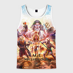 Майка-безрукавка мужская Age of mythology персонажи, цвет: 3D-белый