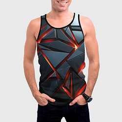 Майка-безрукавка мужская Геометрические плиты со светом, цвет: 3D-черный — фото 2