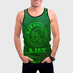 Майка-безрукавка мужская Ajax - green gradient, цвет: 3D-черный — фото 2