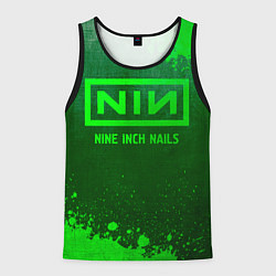 Майка-безрукавка мужская Nine Inch Nails - green gradient, цвет: 3D-черный