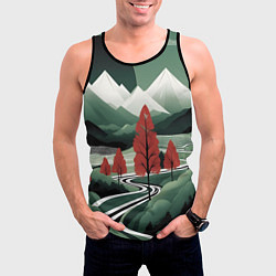 Майка-безрукавка мужская Дорога на природу, цвет: 3D-черный — фото 2