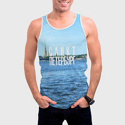 Майка-безрукавка мужская Санкт-Петербург северная столица России, цвет: 3D-белый — фото 2