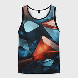 Майка-безрукавка мужская Синие и янтарные камни, цвет: 3D-черный