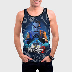 Майка-безрукавка мужская Привет сосед из игры Hello Neighbor, цвет: 3D-черный — фото 2