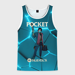 Майка-безрукавка мужская Pocket Deadlock, цвет: 3D-белый