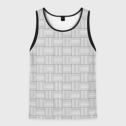 Майка-безрукавка мужская Геометрический узор из черных линий, цвет: 3D-черный