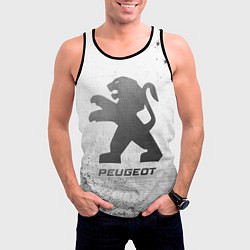Майка-безрукавка мужская Peugeot - white gradient, цвет: 3D-черный — фото 2