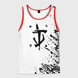 Майка-безрукавка мужская Doom logo краски чёрные, цвет: 3D-красный