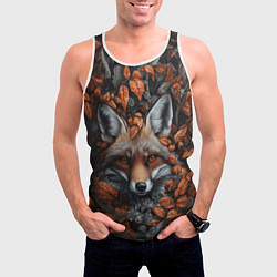 Майка-безрукавка мужская Оранжевоглазый лис, цвет: 3D-белый — фото 2