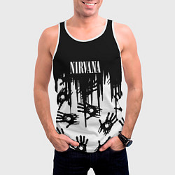 Майка-безрукавка мужская Nirvana rok hand, цвет: 3D-белый — фото 2