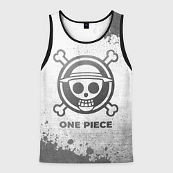 Майка-безрукавка мужская One Piece - white gradient, цвет: 3D-черный