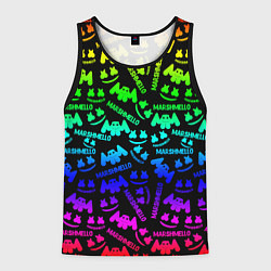 Майка-безрукавка мужская Marshmello neon steel pattern, цвет: 3D-черный