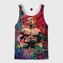 Майка-безрукавка мужская Майк Тайсон - лучший навсегда, цвет: 3D-белый