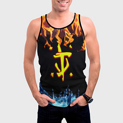 Майка-безрукавка мужская Doom огонь и вода лого, цвет: 3D-черный — фото 2