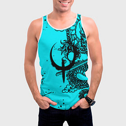 Майка-безрукавка мужская Quake текстура дракон, цвет: 3D-белый — фото 2
