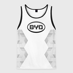 Майка-безрукавка мужская BYD white poly, цвет: 3D-черный