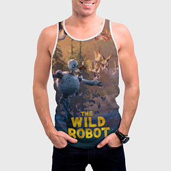 Майка-безрукавка мужская Бегущий дикий робот, цвет: 3D-белый — фото 2