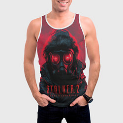 Майка-безрукавка мужская Stalker 2 в противогазе, цвет: 3D-белый — фото 2