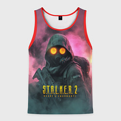 Майка-безрукавка мужская Stalker 2 радиоактивный дым, цвет: 3D-красный