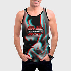 Майка-безрукавка мужская Tekken fire glitch, цвет: 3D-черный — фото 2