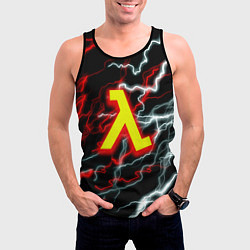 Майка-безрукавка мужская Half life storm logo, цвет: 3D-черный — фото 2