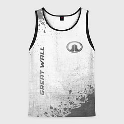 Майка-безрукавка мужская Great Wall - white gradient вертикально, цвет: 3D-черный
