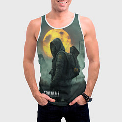Майка-безрукавка мужская Stalker город в тумане, цвет: 3D-белый — фото 2