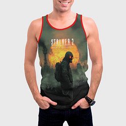 Майка-безрукавка мужская Stalker заражение, цвет: 3D-красный — фото 2