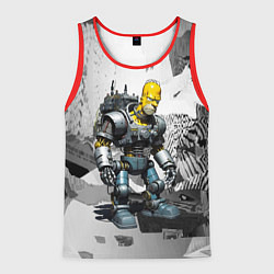 Майка-безрукавка мужская Homer Simpson cool cyborg - ai art fantasy, цвет: 3D-красный