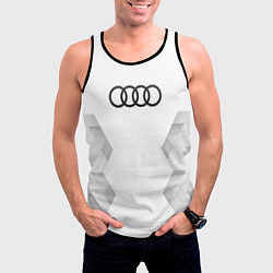 Майка-безрукавка мужская Audi white poly, цвет: 3D-черный — фото 2