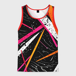 Майка-безрукавка мужская Разноцветные праздничные линии, цвет: 3D-красный