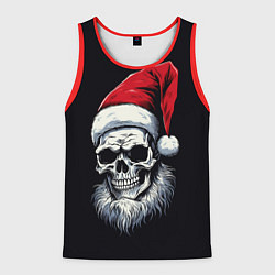Майка-безрукавка мужская Santa skull, цвет: 3D-красный