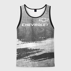 Майка-безрукавка мужская Chevrolet - grey gradient посередине, цвет: 3D-черный