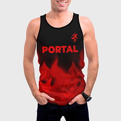 Майка-безрукавка мужская Portal - red gradient посередине, цвет: 3D-черный — фото 2