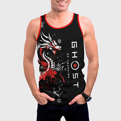 Майка-безрукавка мужская Ghost of Tsushima - snowflakesv, цвет: 3D-красный — фото 2