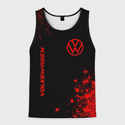 Майка-безрукавка мужская Volkswagen - red gradient вертикально, цвет: 3D-черный