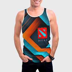 Майка-безрукавка мужская Dota 2 абстракция из линий, цвет: 3D-белый — фото 2