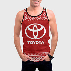 Майка-безрукавка мужская Новогодний Toyota, цвет: 3D-черный — фото 2