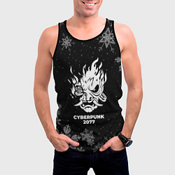 Майка-безрукавка мужская Снежный Cyberpunk 2077, цвет: 3D-черный — фото 2