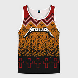 Майка-безрукавка мужская Metallica christmas ugly sweater, цвет: 3D-белый